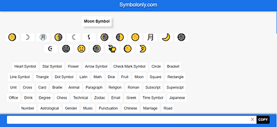 Moon Symbol cool symbols copy and paste symbols moon moon emoji moon symbol symbol symbols textsymbols