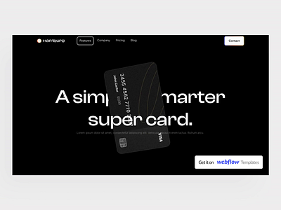 Hamburg Fintech Webflow templates animation card dark fintech interaction template ui web webflow webflow template