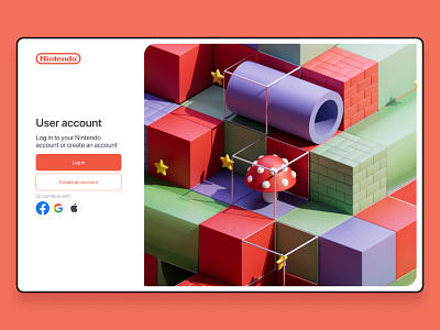 Nintendo 3d cg cinema4d design figma game illustration interface mario nintendo product rozov ui visualisation wnbl