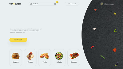 Golt'z Burger Website Design Presentation design ui ux web