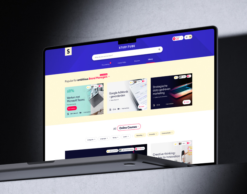 Studytube Learner Platform application design interactive design platform product design prototype ui user experience user interface ux web design