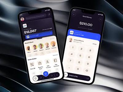 Mobile Banking App - Money Transfer branding dashboad ecommerce webpage illustration logo ui ui design uiux