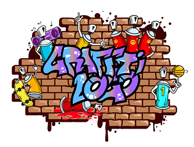 Graffti logo branding design graffiti graphic design illustration logo vector