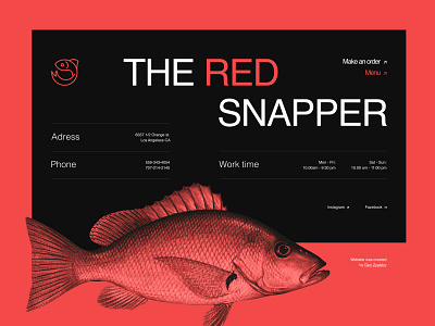 The red snapper - seafood restaurant design graphic design typography ui ux