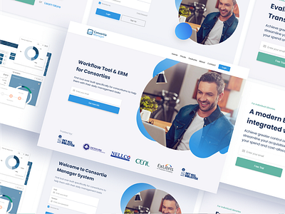 Consortia Manager - Landing Page app form homepage landing page library logo design subscribe ui ux website