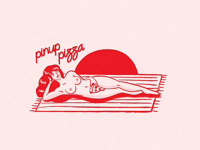 Pinup Pizza design illustration pinup pizza vintage woman