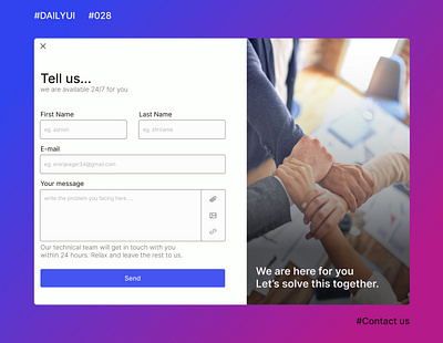 Daily UI, Day028 - Contact us color contactus dailyui dailyui100dayschallenge dailyuichallenge day28 design desktop dribbblers figma learning learntoimprove page simple skillimprovement typography ui uidesign uiuxdesigner
