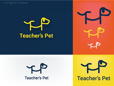 Teacher's pet brand logo drawing illustration lines vector