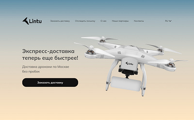 Landing for delivery by drones delivery drones landing promosite ui webdesign