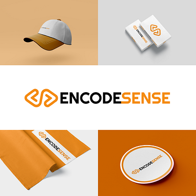 Encode Sense Logo branding cap design encode encode logo encode sense encodesense graphic design landing page logo ui ux vector