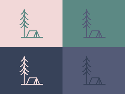 Not Another Tent And Tree camping color color palette design evergreen flat graphic design illustration minimal nature sketch tent tree wild