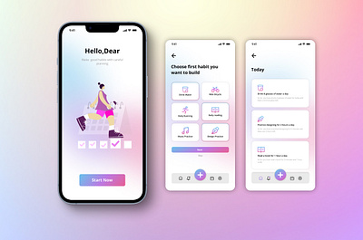 Habit Tracker Application app design illustration ui vector