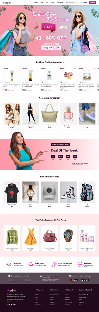 E-Commerce Website Design animation e commerce website ui website design