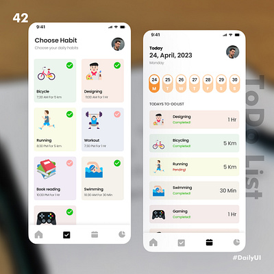 To-Do List UI 100dayuichallenge branding dailyui day42 design figma graphic design illustration jog logo todolist ui vector workout
