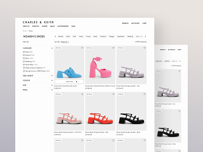 Charles & Keith Products List Redesign catalog concept design ecommerce landing marketplace online store products products list redesign shoes shop typography ui us ux web