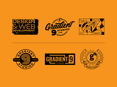 Gradient9 Badges design and web emblems gradient graphic design badges iowa design personal logo shirt design studio logo t shirt design