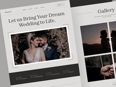 Nganten - Wedding Organizer Landing Page app creativeconcepts design dreamwedding elegantdesign engagementideas eventmanagement gallery landing page landingpagedesign new typography ui ux website wedding planner weddinginspiration weddingorganizer weddingpackages weddingplanning