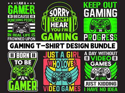 Gaming T-Shirt Design Bundle design esports game gamer gamergirl gamers games gaming gamingcommunity gaminglife gamingtshirt graphic design motion graphics pcgaming playstation sport t shirt design tshirt tshirtdesign videogames