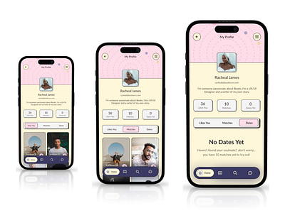 Bookluvrs User-profile app dating app design figma mobile app product design ui ux