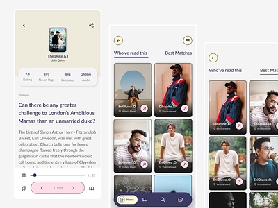 Bookluvrs Reading app dating app design e book figma mobile app product product design ui ux