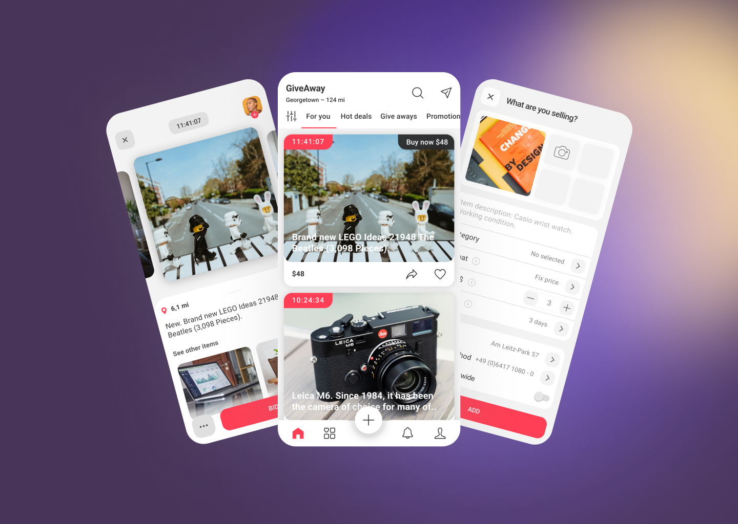 Mobile App Design for GiveAway add animation app branding cloud design graphic design icon illustration lego leica minimal money sharing social typography ui ux vector website