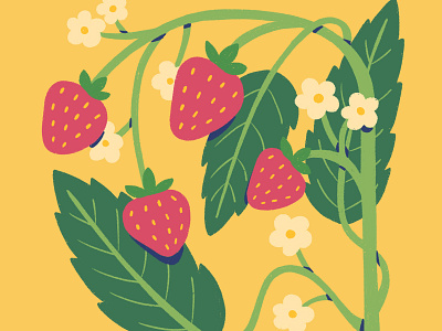 Colourful Strawberries colorful cute fruit fun illustration nature procreate strawberries summer