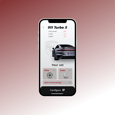 Porsche Car Configurator iOS App Design car design ios app iphone iphone mockup motorsport porsche ui ux