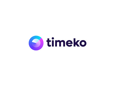 Timeko logo design alarm analog app branding clock futuristic gradient hour icon logo management mark modern second smart time timer web3