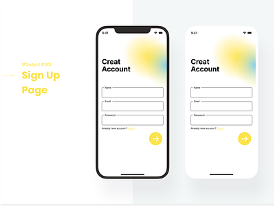 Sign Up Page 001 dailyui signup