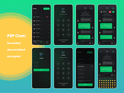 Chat Messenger : P2P app call chat dark mode encrypted group chat instagram message messenger mobile p2p room secure social social media social network ui voice voice call