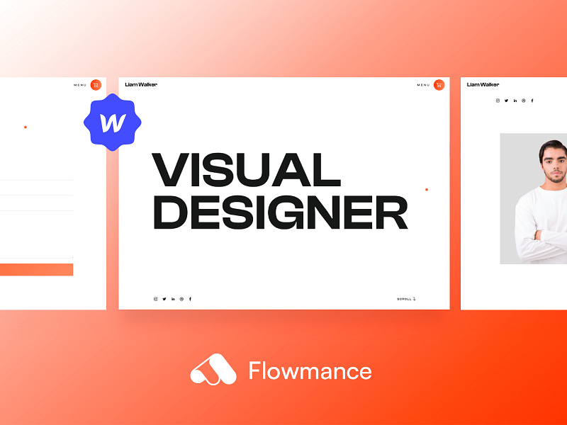 Liam – Portfolio Webflow Template agency template webflow template webflowtemplate websitedesign