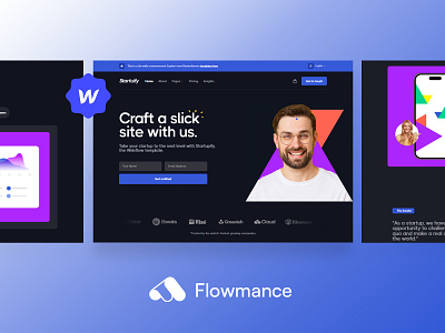 Startuify – Startup Webflow Template agency template webflow template webflowtemplate websitedesign