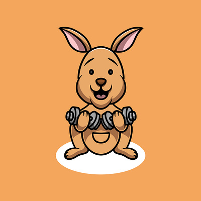 Cute Kangaroo Workout Mascot Illustration fun workout graphic design illustration ui