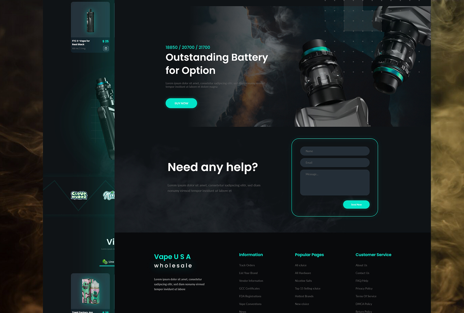 Vape USA Web Design UI UX Design by Faizan Maqbool on Dribbble
