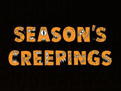 Creepy illustrated Halloween lettering design graphic design hand lettering illustration typography vector