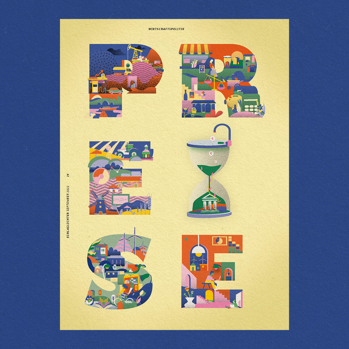 Inflation for "Schlaglichter der Wirtschaftspolitik" adobe illustrator colors digital art economy editorial editorialillustration europe germany illustration inflation nancykouta vector