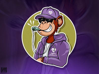 Mascot/Logo - Hello Coach 99designs behance coach evanscrea fitness gym illustration logotoons mascot character monkey vector