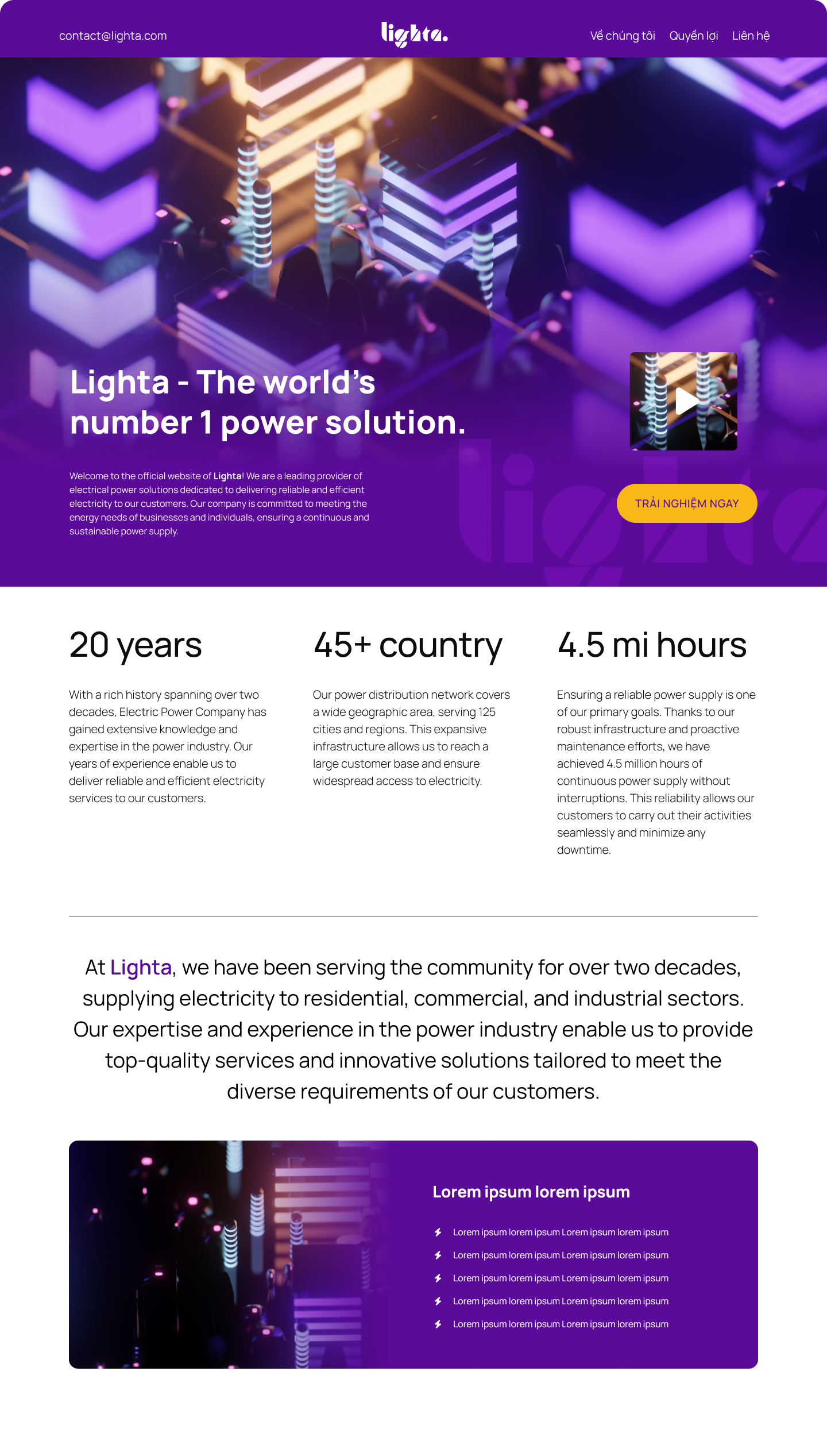 QuickShot Lighting Website 3d blender ui