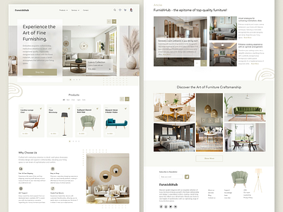 FurnishHub - Web Design UI design figma home page landing page ui ui design uiux ux web web design web page web ui web ui design website