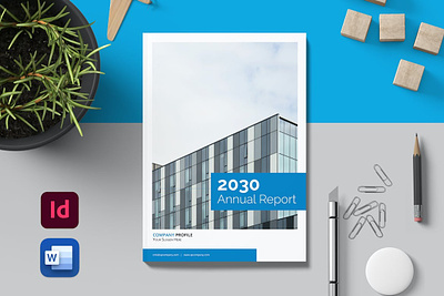 Annual Report Template Word & INDD a4 annual annual report annual report brochure bifold brochure brand identity brochure brochure design brochure template company company brochure company profile corporate brochure indesign lookbook magazine print printable proposal template