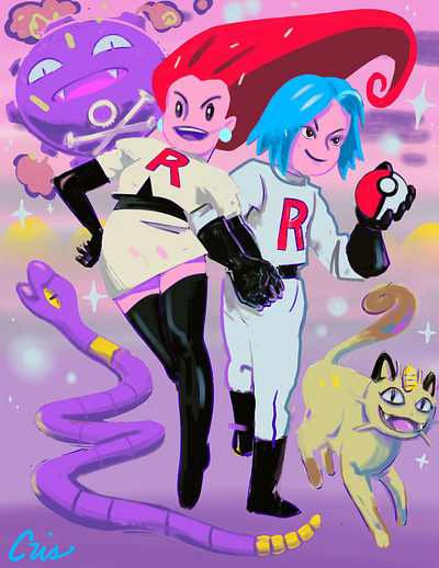 Team Rocket creative design graphic design illustration pokemon procreate teamrocket