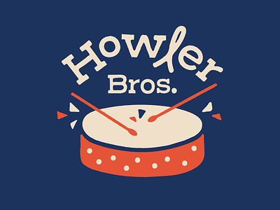 Howler Bros. / Drum badge branding drum illustration logo logo design music