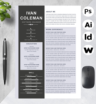 New Resume Template 2023 design illustration portfolio resume clean resume creative resume infographic swiss template ui word resume