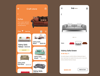 Redesign of a furniture App app design minimal ui