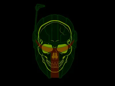 Mandolorian ( take 4 ) baby yoda illustration mando mandolorian skull star wars vector