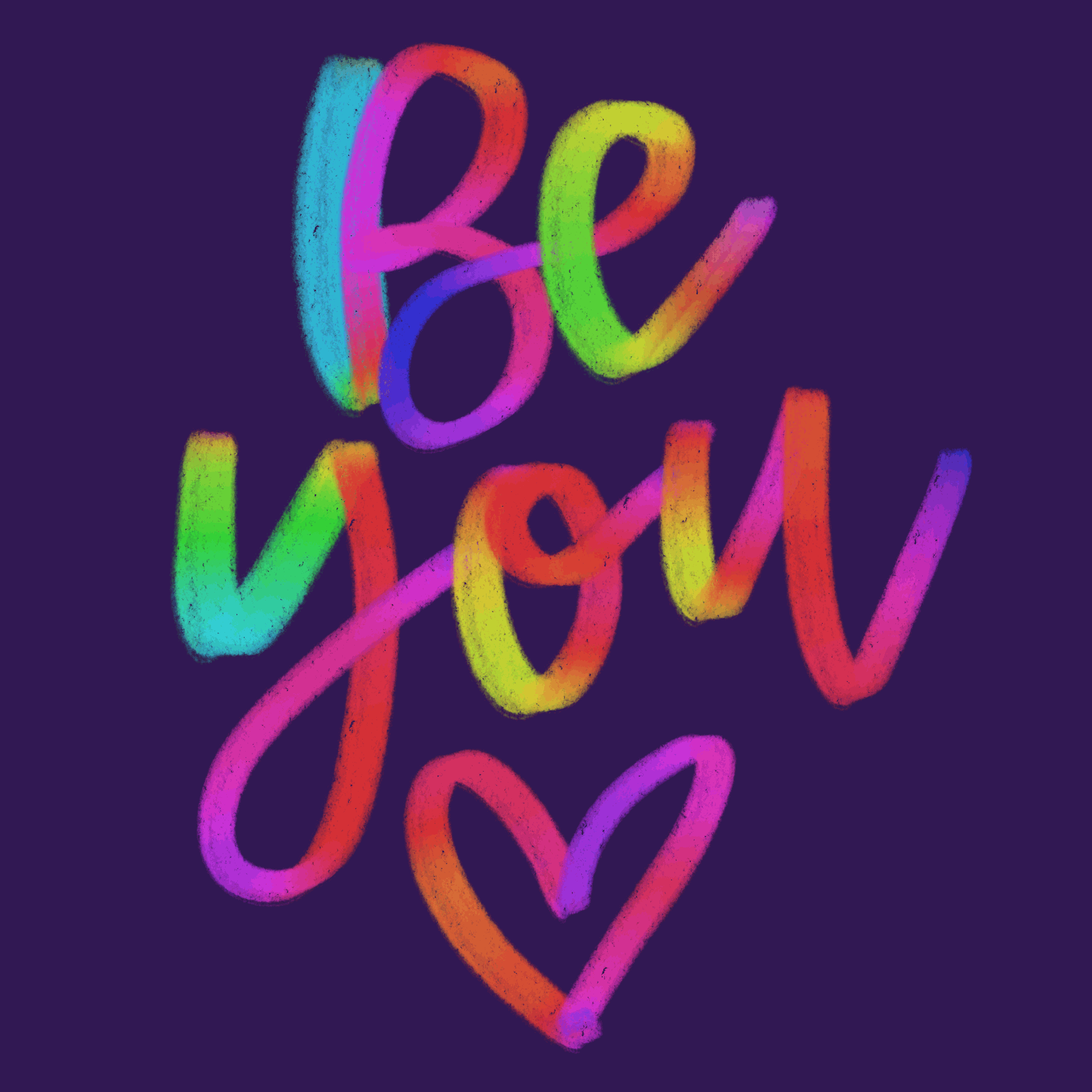 Be You Pride GIF alwaysbecoloring animation design graphic design illustration motion graphics pride procreate rainbow typography
