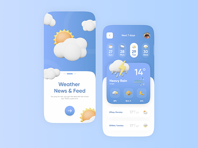 Weather News | Mobile App app mobile app ui ux uxui weather app