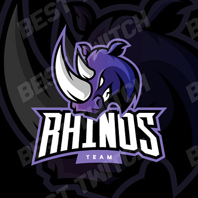 Rhinoceros mascot gaming twitch youtube discord logo design ! Be mascot rhinoceros streaming logo