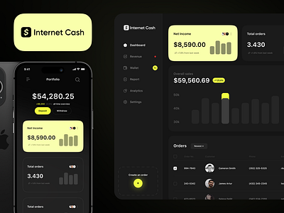 Internet Cash | Mobile App, Dashboard app dashboard mobile app money ui ux uxui