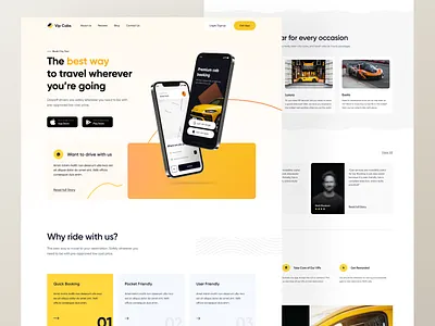 Luxury Cab Booking App Website app branding cab car graphic design hero banner landing page luxury ride ui web design wesbite